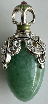 Russischer Emaille-Anhänger, gefertigt aus Silber mit Nephritis, Email. - Bild 1 von 4
