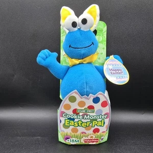 FISHER PRICE Sesame Street COOKIE MONSTER Easter Pal Plush Bunny Ears Orig Pkg - Picture 1 of 7