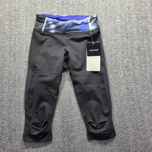 Pantaloni Lululemon Runnin With My Homies Crop Donna 4 Nero Luxtreme Capri Running - Foto 1 di 8