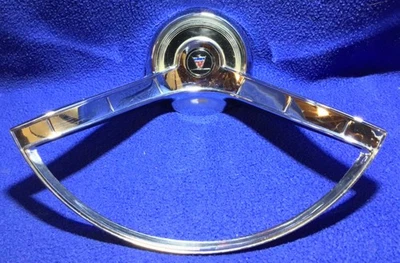 NOS vintage auto 1960's era AMC Rambler AMERICAN Steering Wheel CHROME HORN RING - Image 1 of 4