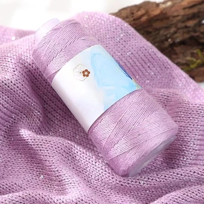 Hand Woven Silver Thread Sequined Yarn Line Handmade Knitting Crafts Wire Cords - Image 1 of 4