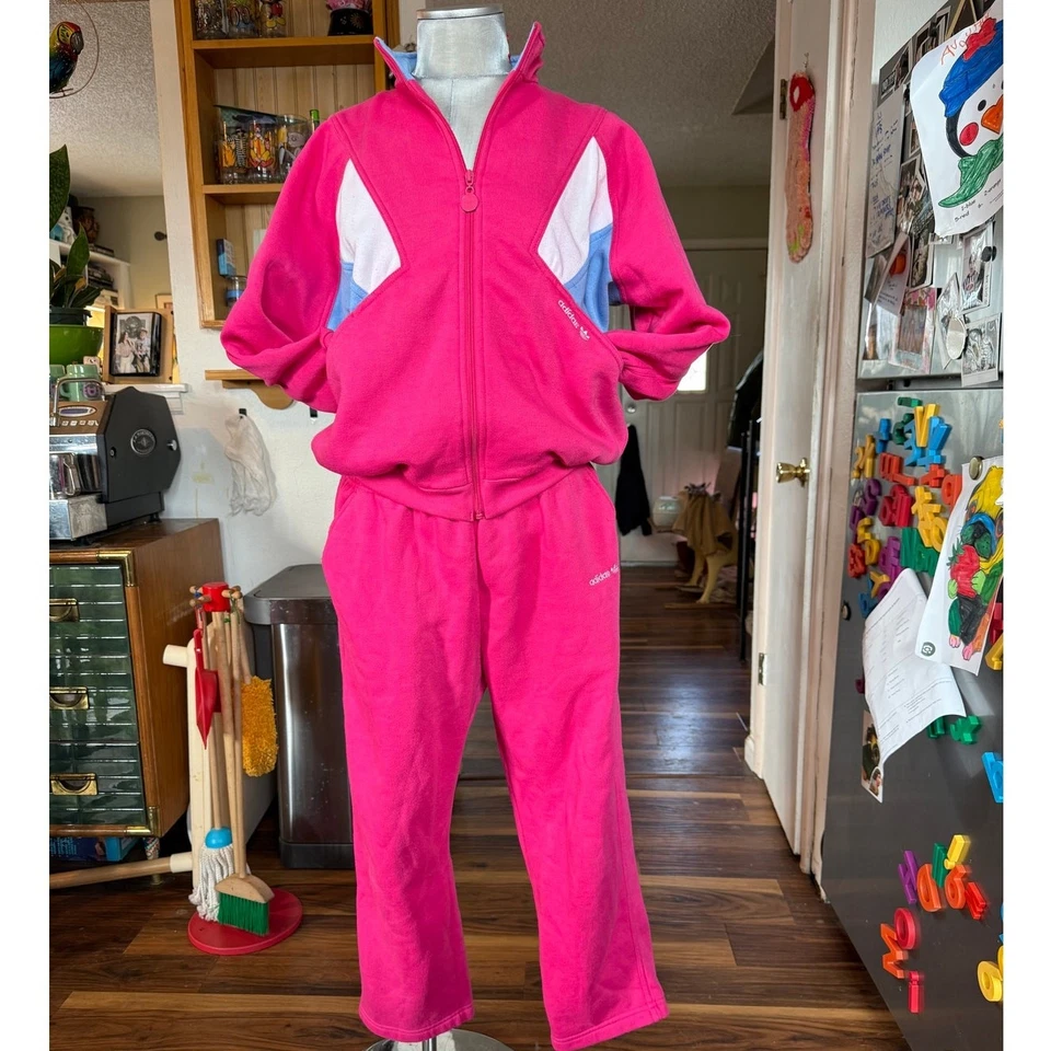 Adidas Grail Vintage 80s Pink Tracksuit Rare Colorblock M Retro Barbie - Image 1 of 4