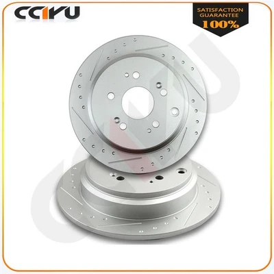 REAR Slotted BRAKE ROTORS Discs FOR 2005 2006 2007 2008 2009 2010 Honda Odyssey Foto 1 de 4