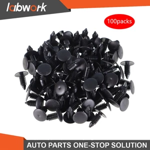 Labwork 100 Pcs Plastic Rivets Fasteners 8mm Dia Hole For Car Auto Bumper Fender - Picture 1 of 8