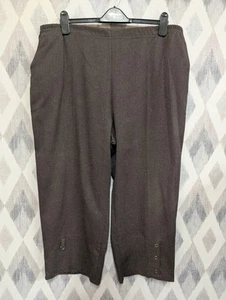 Ladies Brown Wide Leg Cropped Trousers Size 24 By Afibel - Picture 1 of 5