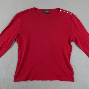 Camicia Lauren Ralph Lauren donna media manica lunga bottoni spalla top - Foto 1 di 24