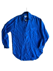 Camisa De Colección Años 90 Chiamare Para Hombre Abotonada Manga Larga 100% Seda Azul Talla Grande NUEVA - Imagen 1 de 4