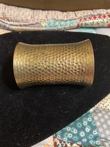 Vintage Mixed Brass Amrita Singh Hammered Nerva Cuff Bracelet 3"X4" NICE PATINA - Picture 1 of 5