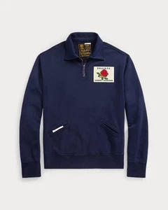 Polo Ralph Lauren Polar Gráfico Cuarto Cremallera Azul Marino Rosa Rugby Sudadera Talla XL - Imagen 1 de 10
