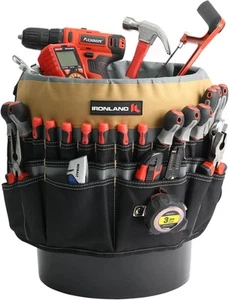IRONLAND Bucket Tool Organizer Fit 3.5-5 Gallon Bucket, 51 Medium, khaki  - Picture 1 of 6