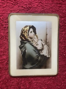 QUADRO MADONNA  CAPOLETTO CORNICE OTTONE,ANNI 40 / 50 - Bild 1 von 3