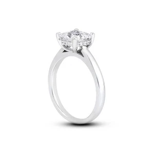 1,81 CTW E-VS2 Principessa Taglio Terra Estratto Diamanti Certificati 950 Plat. Anello Accento - Foto 1 di 3