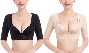 Upper Arm Shaper Slimmer Compression Sleeves Posture Corrector Tops for Women - Foto 1 di 9
