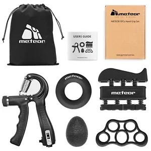 METEOR 5-in-1 Hand Grip Strengthener Set, Forearm & Finger Grip Exercise - Picture 1 of 10