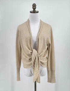 Tse Tan Linen Cashmere Tie Front Long Sleeve Cardigan Sweater Sz XL - Picture 1 of 7