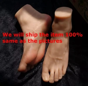 Pair Realistic Silicone Adult Man Foot Model Simulation Fetishism Display - Picture 1 of 5