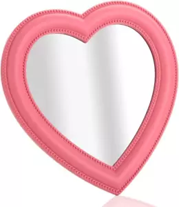 Makeup Mirror Heart Shape Wall Desktop Mirror Cosmetic Vanity Mirror for Women L - Picture 1 of 9