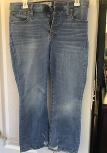 MADEWELL Womens Cali Demi-Boot Jeans Lightly Distressed Size 29P - Picture 1 of 15