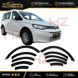 FOR VW CADDY MK5 2021 2024 MATTE BLACK WHEEL ARCH TRIMS FENDER FLARES UPGRADE SW - Picture 1 of 7