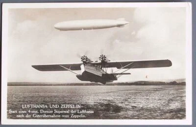 GERMANY 1930 ZEPPELIN LZ 127 + Do R Superwale Plane Pic PPC after Freight Accept - Image 1 of 2