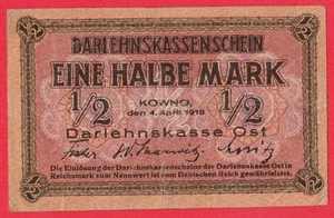 Deutschland Besetzung Litauens P. R127 1/2 Mark 1918 KOWNO 6407 - Bild 1 von 2