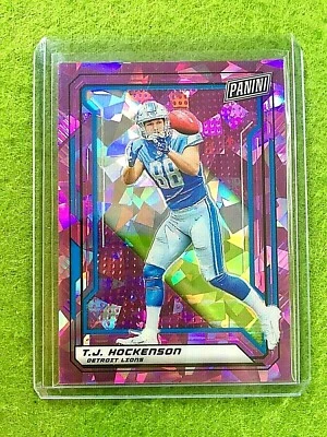 TJ HOCKENSON PRIZM CRACKED ICE ROOKIE CARD LIONS 2019 National VIP SP # /99 Iowa - Image 1 of 4
