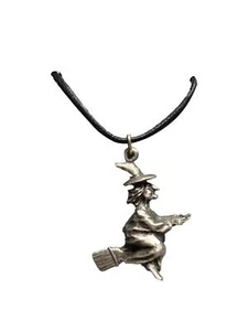 Ciondolo con cavo nero Witch on Broomstick peltro metallo peltro - Foto 1 di 2