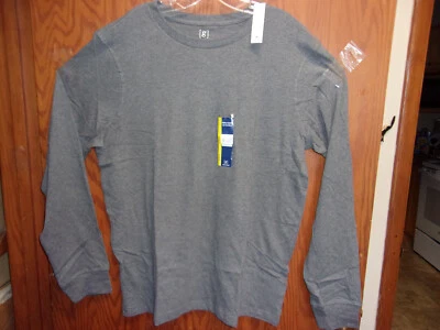  BRAND NEW " GEORGE " MEN'S SOLID GREY COTTON  LONG SLEEVE  T-SHIRT." - Image 1 of 4