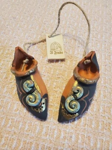 Vintage Kunst Ton Keramik Wandbehang Schuhe Made in Italy - mit Etikett - Il Feudo - Bild 1 von 12