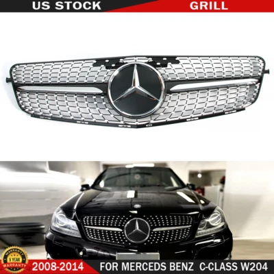 Rejilla superior delantera con emblema para Mercedes Benz W204 Clase C C300 C200 2008-2014 Foto 1 de 4