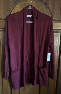 Cielo Women's Solid Basic Open Front Pockets Sweater Cardigan - Picture 1 of 8