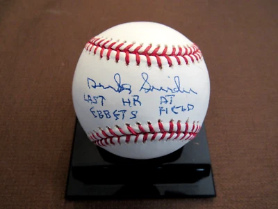 DUKE SNIDER LAST HR AT EBBETTS FIELD DODGERS HOF SIGNED AUTO BASEBALL BAS BEAUTY - Image 1 of 3