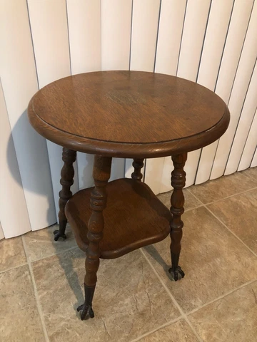 antique side Round table claw feet minor ware 19x15x15 Cover