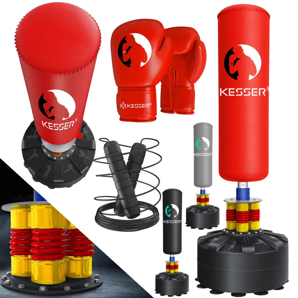 KESSER® Boxsack Set Boxhandschuhe Springseil Box Sandsack Punching Bag stehend - Bild 1 von 1