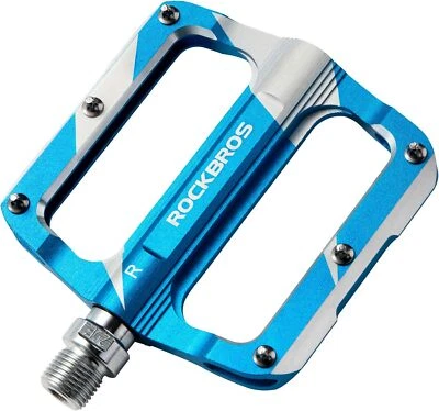ROCKBROS Bike Flat Pedals 9/16'' Lightweight Aluminum Alloy Sealed Bearing 2pcs - Image 1 of 4