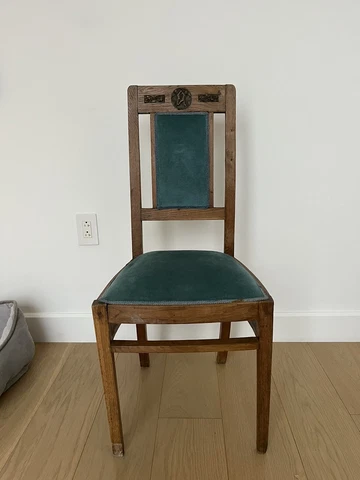 antique chair , Italian early 1900 with new velvet upholstery Cover
