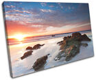 Beach Rocks Dusk Landscape Sunset Seascape SINGLE TOILE murale ART Photo Print