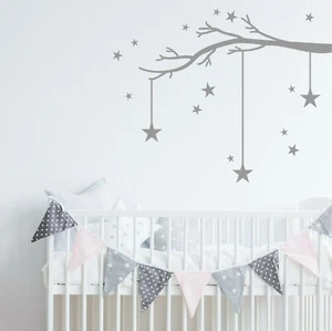 Winter Tree Branch & Stars | Nursery Wall Sticker Decal Vinyl - Picture 1 of 9