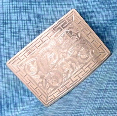 Fivela de cinto de pergaminho floral nativo do sudoeste gravada maior vintage artesanal. TAZ781 - Imagem 1 de 4