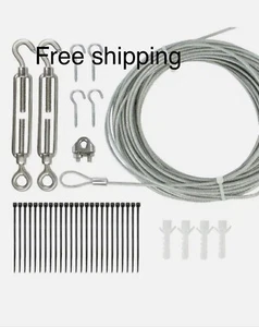 Newhouse Lighting 48 ft. String Light Hanging Kit Wire Mounting Hooks - Picture 1 of 4