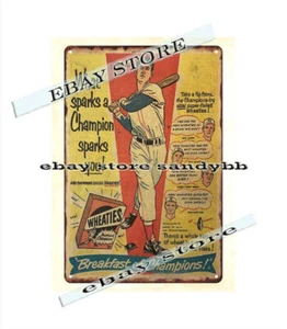 1952 Wheaties TED WILLIAMS Cartoon Werbung Baseball Metall Blechschild - Bild 1 von 4