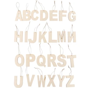 26Pcs Wooden Letter Embellishment Wood Alphabet Letter Wood Letter Scatter - Picture 1 of 12