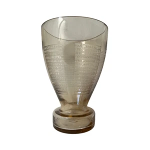 Vaso vetro vintage Francia oro antico firmato Verrerie de Fains - Foto 1 di 5