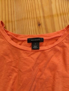 Womens halogen orange short sleeve blouse sz 4 - Picture 1 of 8