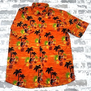 Baltimore Orioles Shirt Boys XL Orange Button Up Hawaiian Floral Palm Tree Youth - Picture 1 of 10