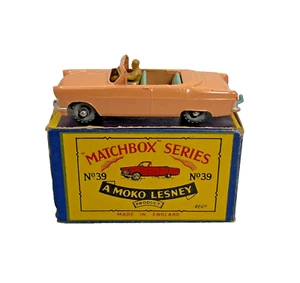 Matchbox 39 Ford Zodiac Convertible GMW Original B2 Box 39A Moko Lesney Clean - Picture 1 of 8