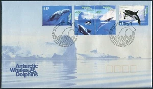 1995 Australia Antarctic Territory Whales & Dolphins Set Of 4 First Day Cover - Bild 1 von 1