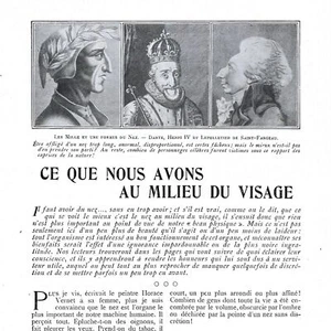 Ce que nous avons au milieu du visage - Le nez - Article de presse 1903 - Picture 1 of 4