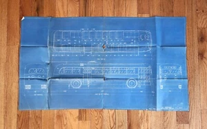 1939 DENVER TRAMWAYS CORP DTC TRACKLESS TROLLEY BUS BLUEPRINT JG BRILL COLORADO - Picture 1 of 5