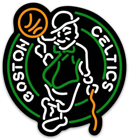 Boston Celtics Neon Type Display Logo Die-cut MAGNET Cover